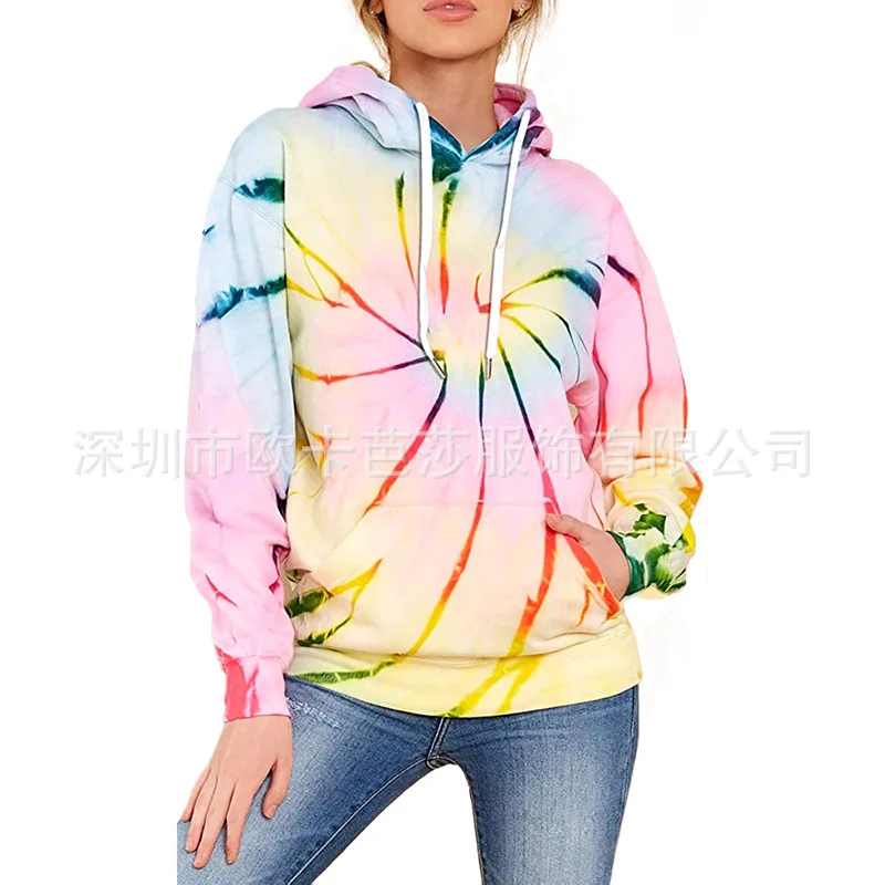 2021 Oversize Ladies Pullovers Casual Loose Pocket Women Tie Dye Hoodie Sweatshirts Autumn Winter Hooded Tops Streetwear Hoodies
2021 Oversize Ladies Pullovers Casual Loose Pocket Women Tie Dye Hoodie Sweatshirts Autumn Winter Hooded Tops Streetwear Hoodies