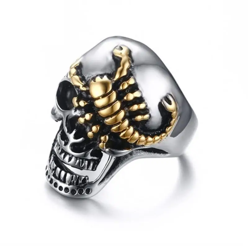 Steampunk Personality Golden Scorpion Skull Ring Gothic Retro Men's Ring Hip Hop Accessories Party Gift
Steampunk Personality Golden Scorpion Skull Ring Gothic Retro Men's Ring Hip Hop Accessories Party Gift