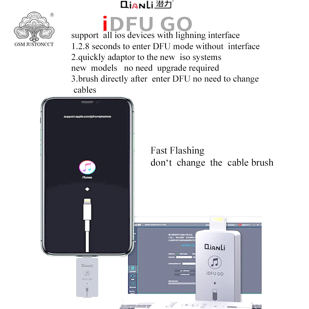 QIANLI iDFU GO Start DUF No need Change Line Enter Recovery Mode Directly Shortcut brush Tool Forlightning Interface IOS Device
QIANLI iDFU GO Start DUF No need Change Line Enter Recovery Mode Directly Shortcut brush Tool Forlightning Interface IOS Device