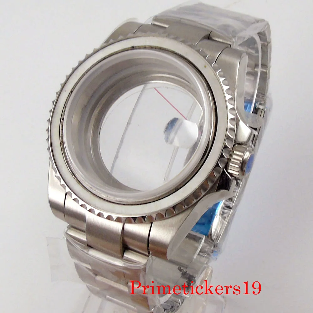 

40mm Stainless Steel Watch Case Fit NH35 NH36/MIYOTA 8215 821A ETA 2836 Automatic Movement Sapphire Glass Date Oyster Bracelet