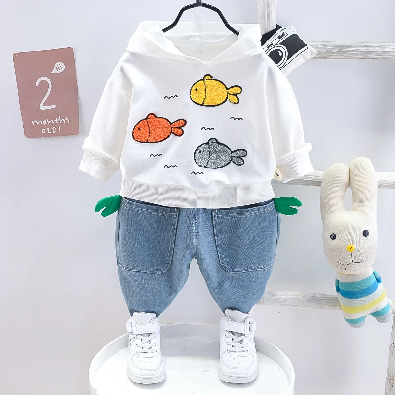 Spring Autumn Infant Clothes Baby Boys Clothing Sets Kids Cartoon Fish Hooded T Shirt Jeans Children Casual Style Cotton Outfit 
Spring Autumn Infant Clothes Baby Boys Clothing Sets Kids Cartoon Fish Hooded T Shirt Jeans Children Casual Style Cotton Outfit