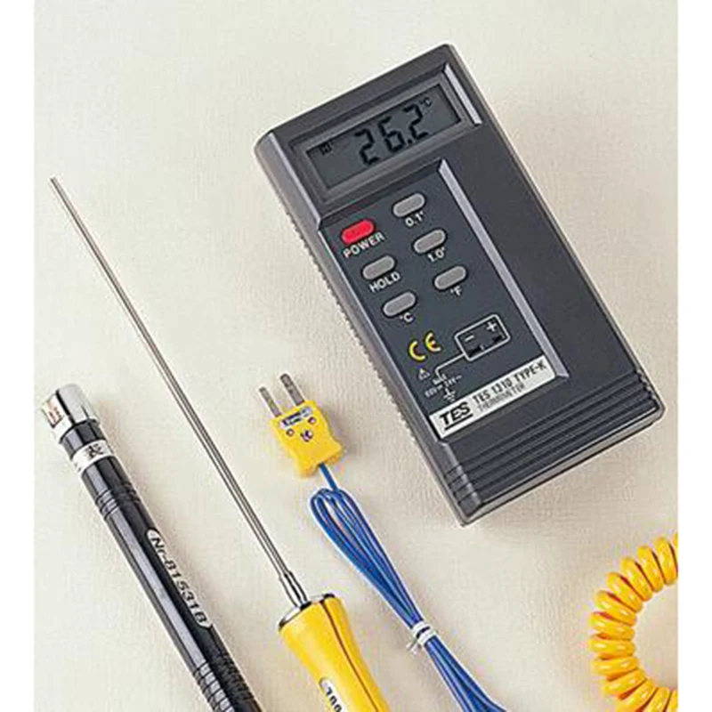 TES-1310 Thermometer Type K Thermocople Input ,Date Hold Function,Room Temperature Compensated ,Flip-up Stand.
TES-1310 Thermometer Type K Thermocople Input ,Date Hold Function,Room Temperature Compensated ,Flip-up Stand.