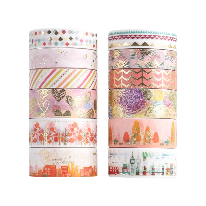 New Arrival 12pcs/set Foil Washi Tape Lot DIY Scrapbooking Journal Notebook Photocards Decorative Masking Tapes Stickers 
New Arrival 12pcs/set Foil Washi Tape Lot DIY Scrapbooking Journal Notebook Photocards Decorative Masking Tapes Stickers