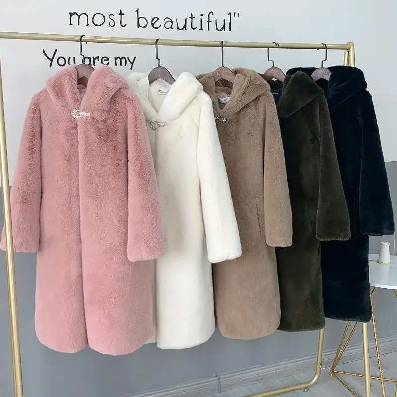 Women 2021 Autumn Winter New Fashion Loose Imitation Mink Velvet Hooded Jacket Female Thick Warm Coats Faux Fur Overcoats X726
Women 2021 Autumn Winter New Fashion Loose Imitation Mink Velvet Hooded Jacket Female Thick Warm Coats Faux Fur Overcoats X726