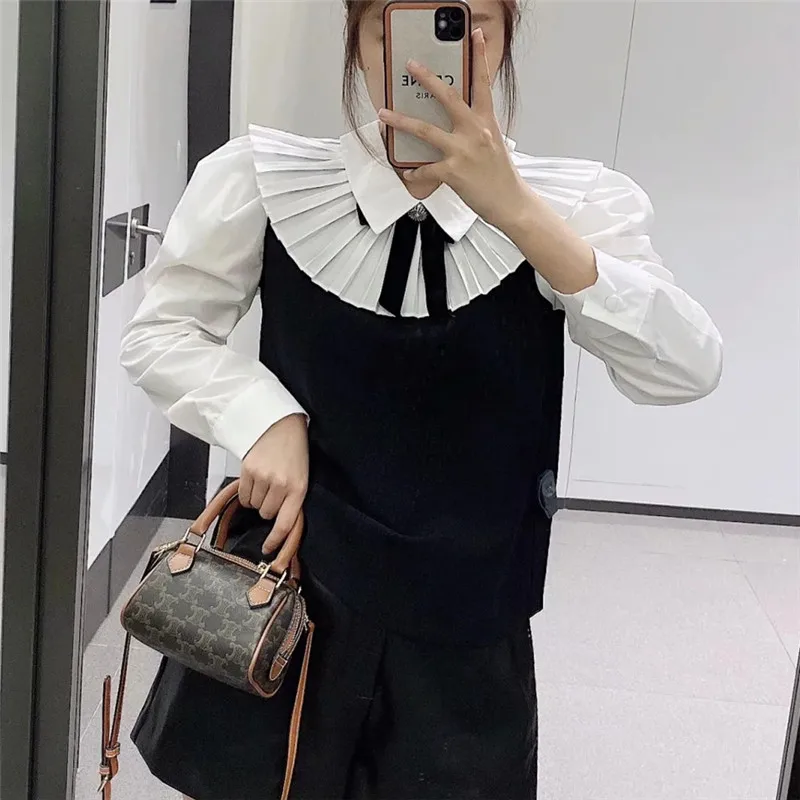 Fall Winter Za Women Blouse White Black Patchwork Crop Tops Woman 2020 Long Sleeve Top Lapel Collar Ruched Bow Ladies Top
Fall Winter Za Women Blouse White Black Patchwork Crop Tops Woman 2020 Long Sleeve Top Lapel Collar Ruched Bow Ladies Top