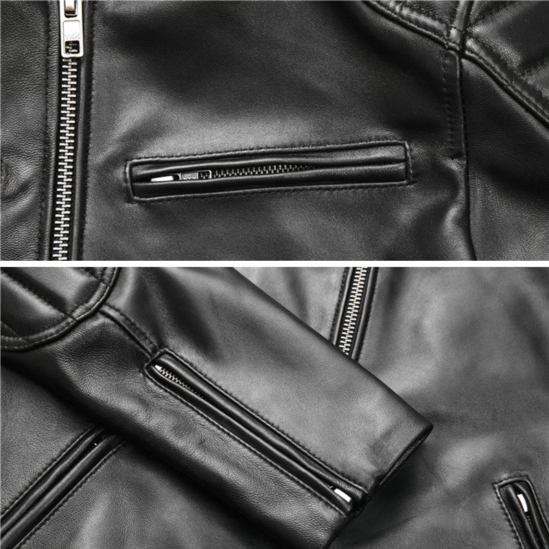 Men Plus Size 4XL Slim Real Leather Jacket Black Stand Collar Lambskin Genuine Leather Coat Motorcycle Biker Casual Clothes 2019
Men Plus Size 4XL Slim Real Leather Jacket Black Stand Collar Lambskin Genuine Leather Coat Motorcycle Biker Casual Clothes 2019