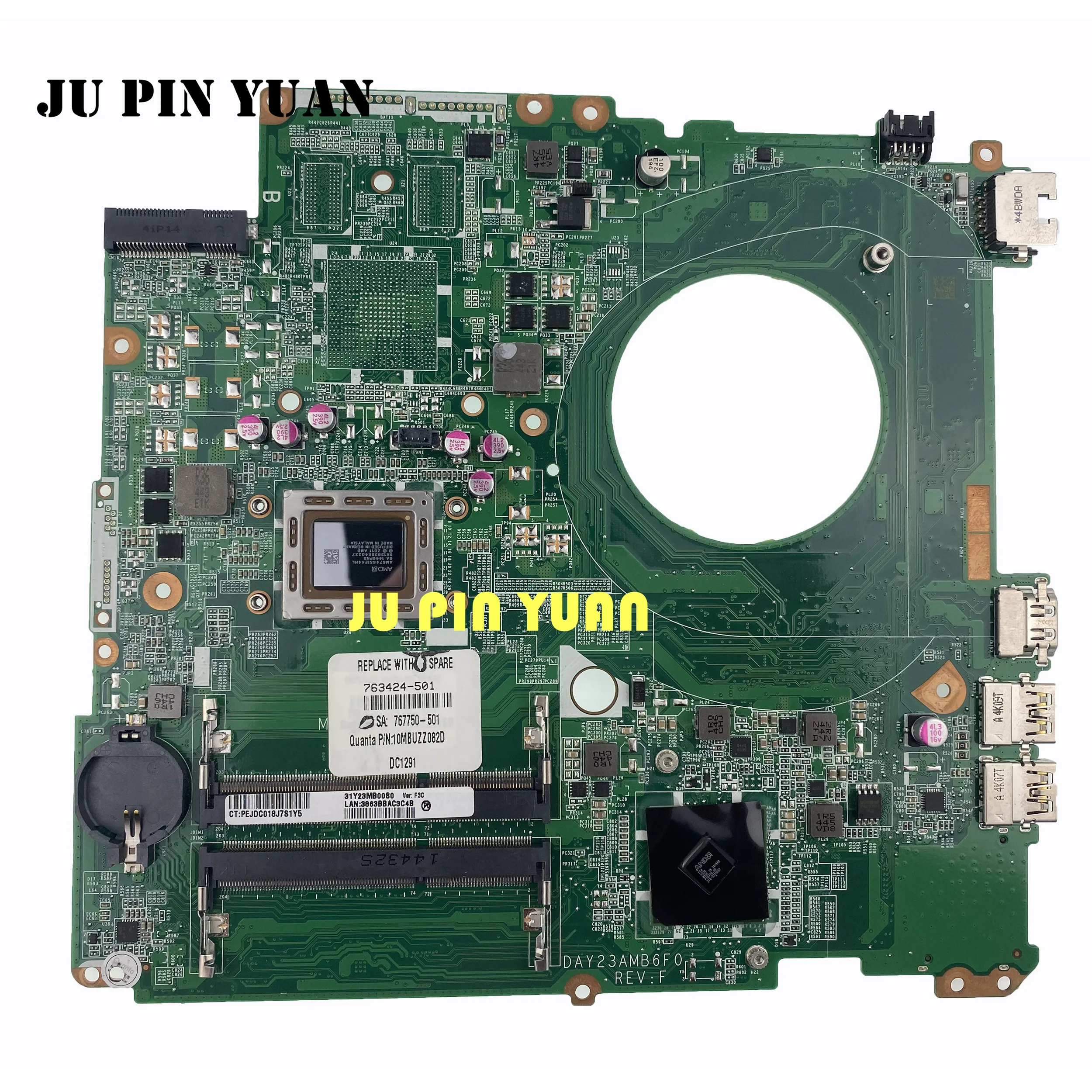 For HP Pavilion 17-F Laptop Motherboard 763424-501 763424-001 DAY23AMB6C0 MOTHERBOARD UMA A10-5745M All Functions Fully Tested
For HP Pavilion 17-F Laptop Motherboard 763424-501 763424-001 DAY23AMB6C0 MOTHERBOARD UMA A10-5745M All Functions Fully Tested