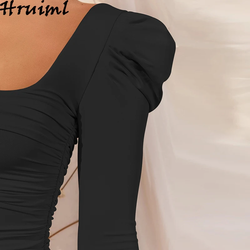 Sexy Bodycon Dress for Women Autumn Ruched Long Sleeve Square Collar Solid Mini Dress Backless Evening Party Club Dress Vestido
Sexy Bodycon Dress for Women Autumn Ruched Long Sleeve Square Collar Solid Mini Dress Backless Evening Party Club Dress Vestido