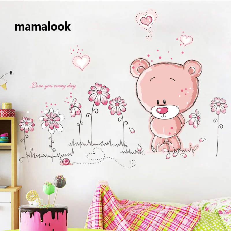 Lovely Pink Bear Wall Stickers Love Home Decor For Kids Room Friendly Cats Art Wall Decals for Bedroom Happy Day Room Decoration
Lovely Pink Bear Wall Stickers Love Home Decor For Kids Room Friendly Cats Art Wall Decals for Bedroom Happy Day Room Decoration