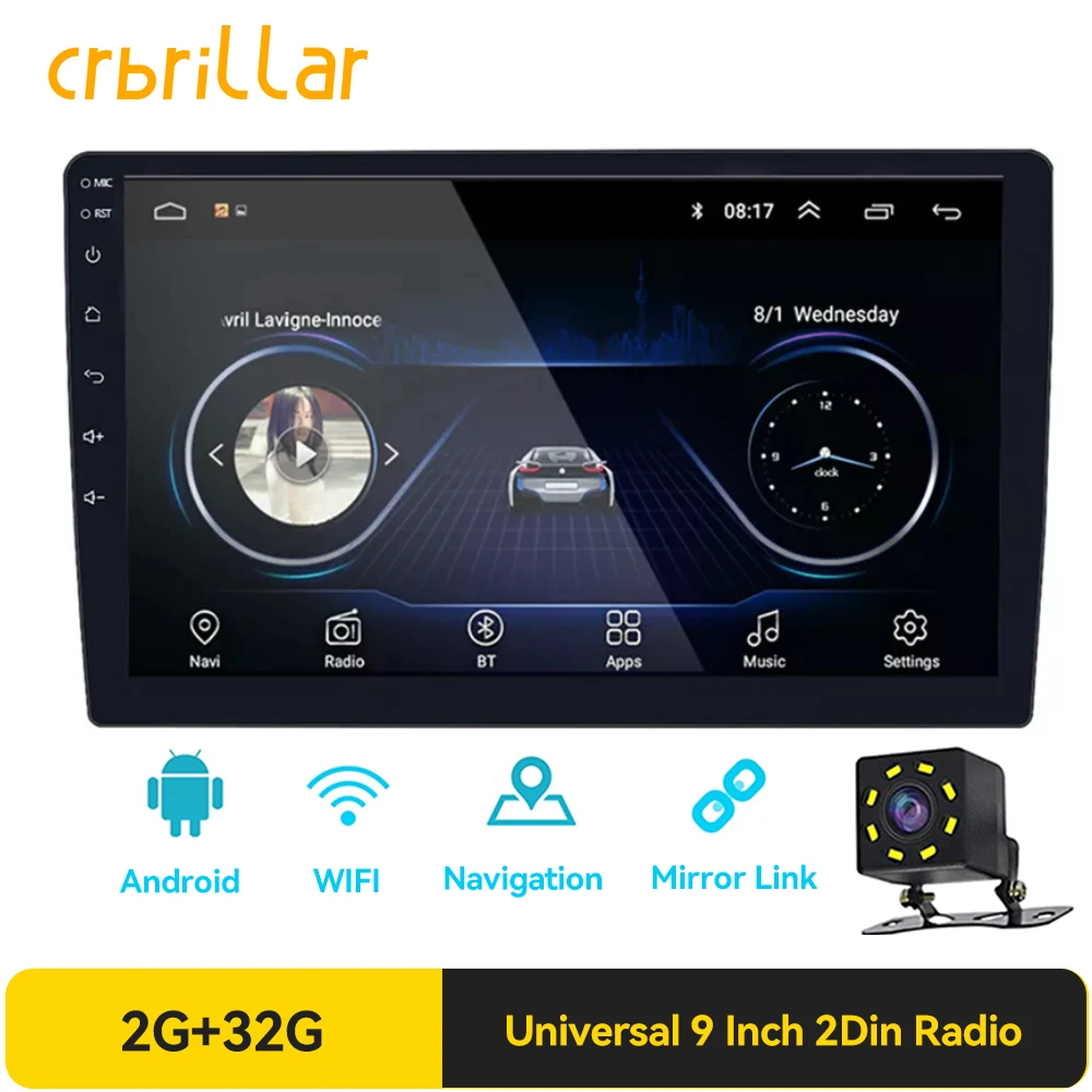 Crbrillar 2din CarRadio 9" & 10" 2.5D GPS 1+16G Android Car Multimedia Player for Nissan Kia Toyota Skoda Car Stereo mirror link
Crbrillar 2din CarRadio 9" & 10" 2.5D GPS 1+16G Android Car Multimedia Player for Nissan Kia Toyota Skoda Car Stereo mirror link