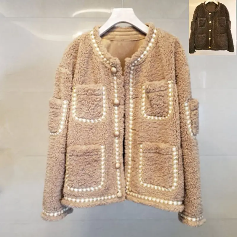 Tailor Shop Custom Made Winter Long-sleeved Lamb Plush Jacket Women's Small Fragrance Loose Short Fur Jacket
Tailor Shop Custom Made Winter Long-sleeved Lamb Plush Jacket Women's Small Fragrance Loose Short Fur Jacket