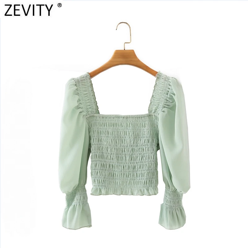 Zevity French Style Women Vintage Square Collar Elastic Slim Short Smock Blouse Female Puff Sleeve Shirt Chic Blusas Tops LS9155
Zevity French Style Women Vintage Square Collar Elastic Slim Short Smock Blouse Female Puff Sleeve Shirt Chic Blusas Tops LS9155