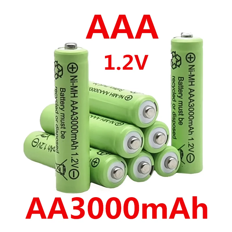 AAA 3000 mAh 1.2 V Quality rechargeable battery AAA 3000 mAh Ni-MH rechargeable 1.2 V 2A battery
AAA 3000 mAh 1.2 V Quality rechargeable battery AAA 3000 mAh Ni-MH rechargeable 1.2 V 2A battery