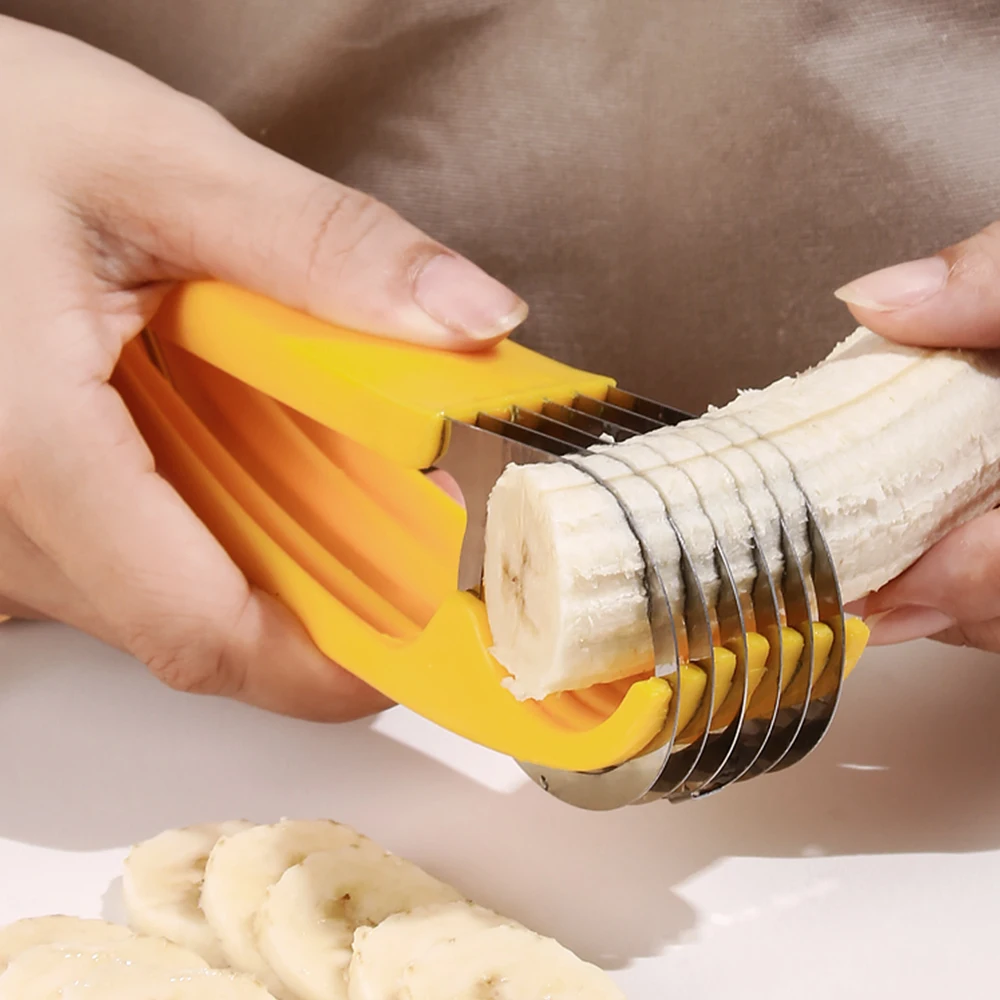 Banana Slicer Chopper Fruit Cucumber Vegetable Cooking Yellow Ham Sausage Cutter Shredders Peeler Fast Cutting Tool Gargets
Banana Slicer Chopper Fruit Cucumber Vegetable Cooking Yellow Ham Sausage Cutter Shredders Peeler Fast Cutting Tool Gargets