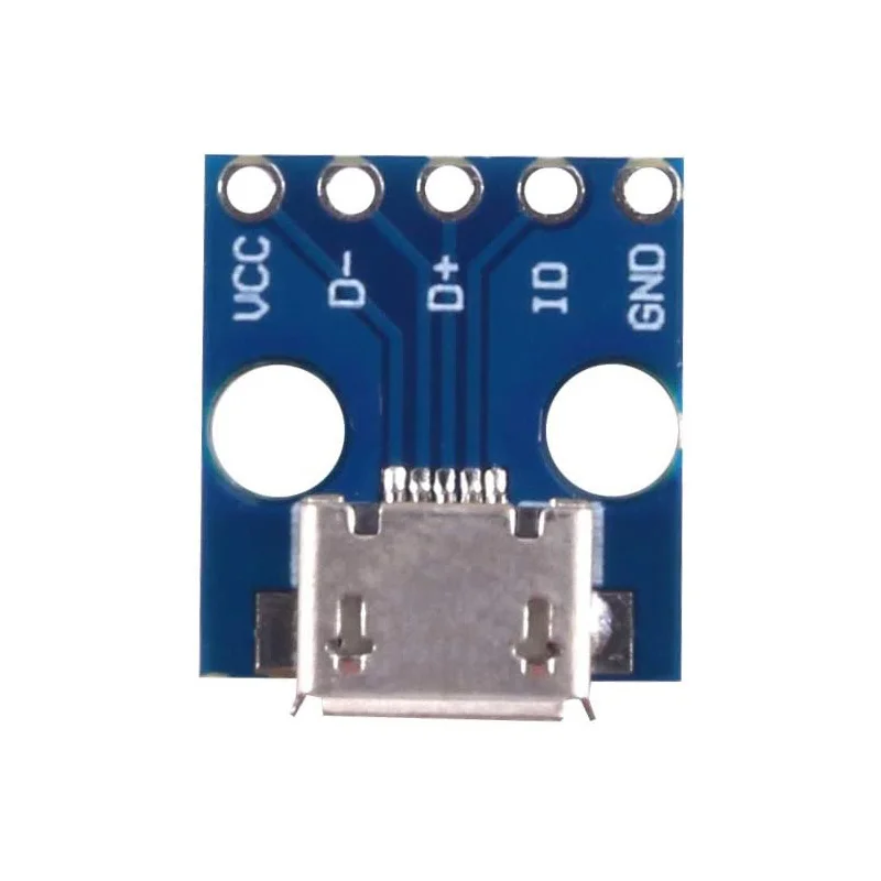 10pcs Female Micro USB to DIP 5-Pin Pinboard 2.54mm Micro USB Type Interface Power Adapter Board 5V Breakout Module 
10pcs Female Micro USB to DIP 5-Pin Pinboard 2.54mm Micro USB Type Interface Power Adapter Board 5V Breakout Module