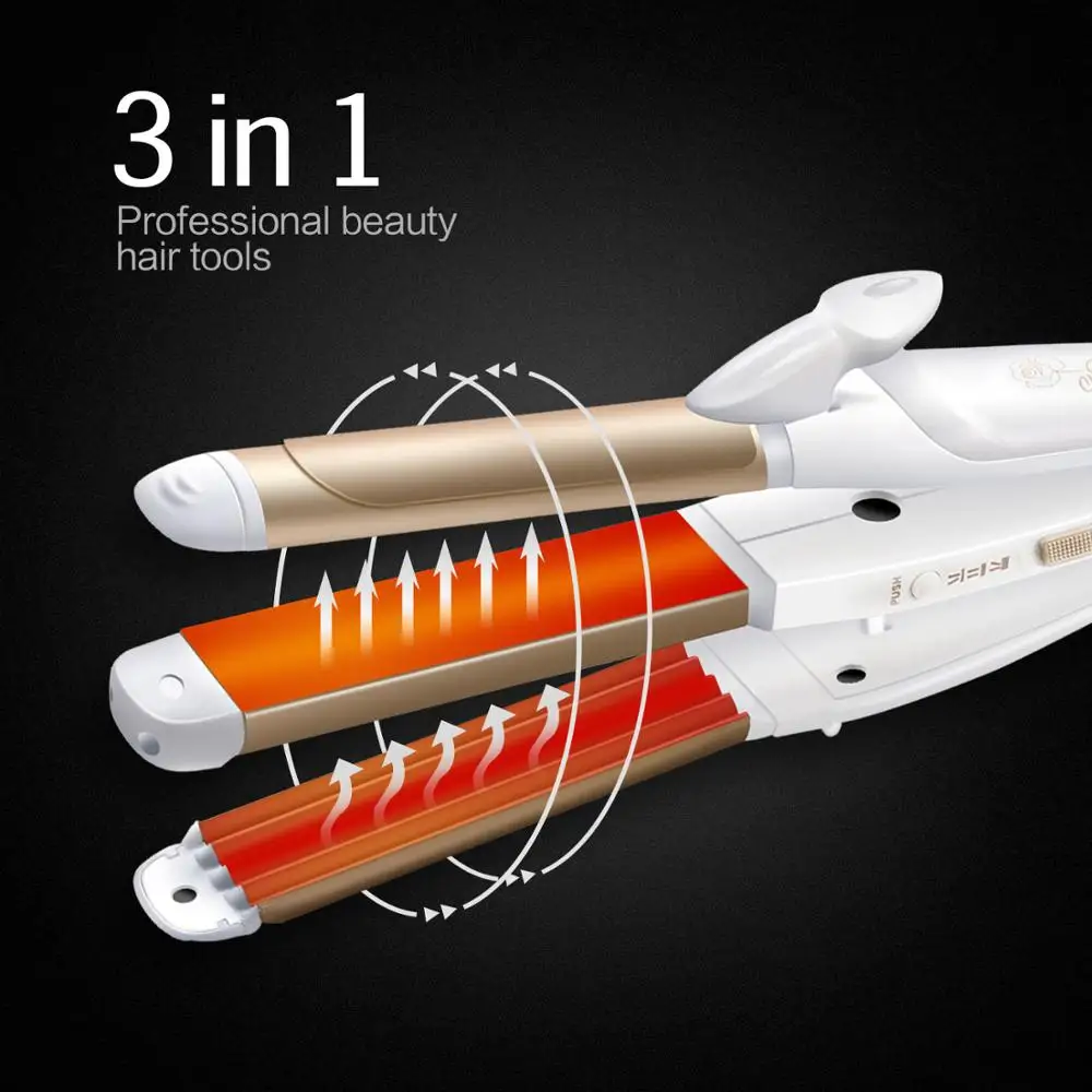 Electric Flat Iron Hair Straightener for Black Women Hair Curlers 3 Ceramic Plates Crimping Waver Hair Iron Hair Styling Tool
Electric Flat Iron Hair Straightener for Black Women Hair Curlers 3 Ceramic Plates Crimping Waver Hair Iron Hair Styling Tool