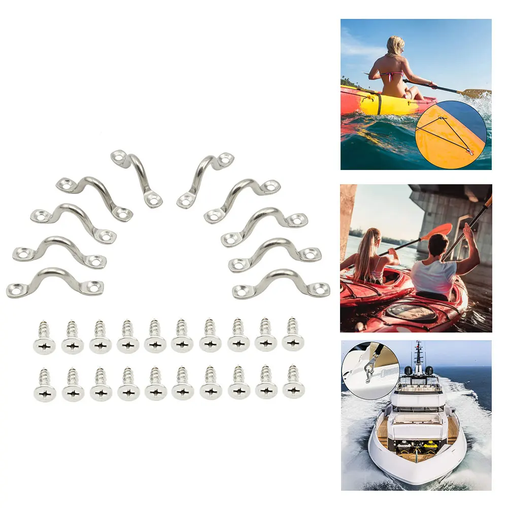 New 10PCS Kayak Deck Loops Pad Eye Straps Canoe Accessories 316 Stainless Steel Eye Plate Kayak Canoe Rigging for Canoe Silver
New 10PCS Kayak Deck Loops Pad Eye Straps Canoe Accessories 316 Stainless Steel Eye Plate Kayak Canoe Rigging for Canoe Silver