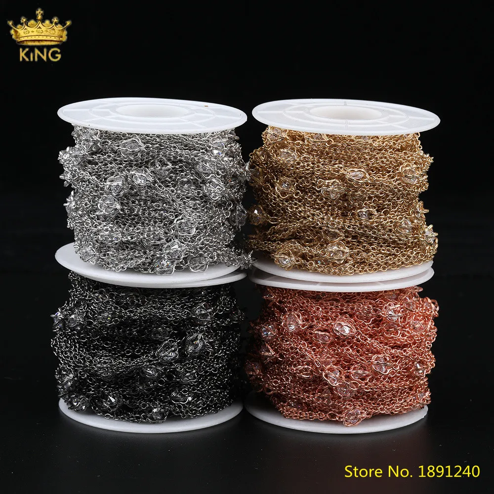 5Meters Sale,6x8mm Crown-Shape CZ Beads Chains Jewelry,Plated Gold Silvery Wire Wrapped Zirconia Beads Rosary Chains Choker DIY 
5Meters Sale,6x8mm Crown-Shape CZ Beads Chains Jewelry,Plated Gold Silvery Wire Wrapped Zirconia Beads Rosary Chains Choker DIY