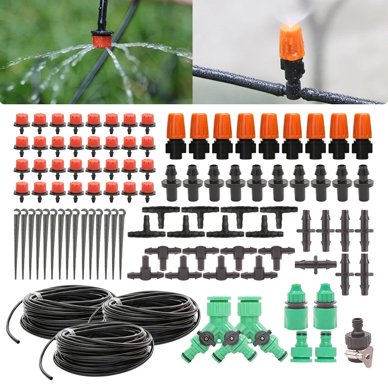 30M Garden Micro Irrigation Kits Drip Kits Misting Watering System Watering Automatic Adjustable Dripper Cooling System
30M Garden Micro Irrigation Kits Drip Kits Misting Watering System Watering Automatic Adjustable Dripper Cooling System