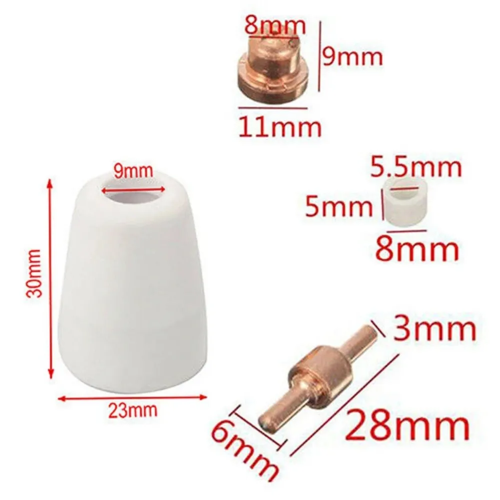 18pcs Plasma Cutter Tip Consumables Nozzle Ceramic Cup 40A/50A For PT31 CUT 40 50 60 Plasma Cutter Welding Tools
18pcs Plasma Cutter Tip Consumables Nozzle Ceramic Cup 40A/50A For PT31 CUT 40 50 60 Plasma Cutter Welding Tools