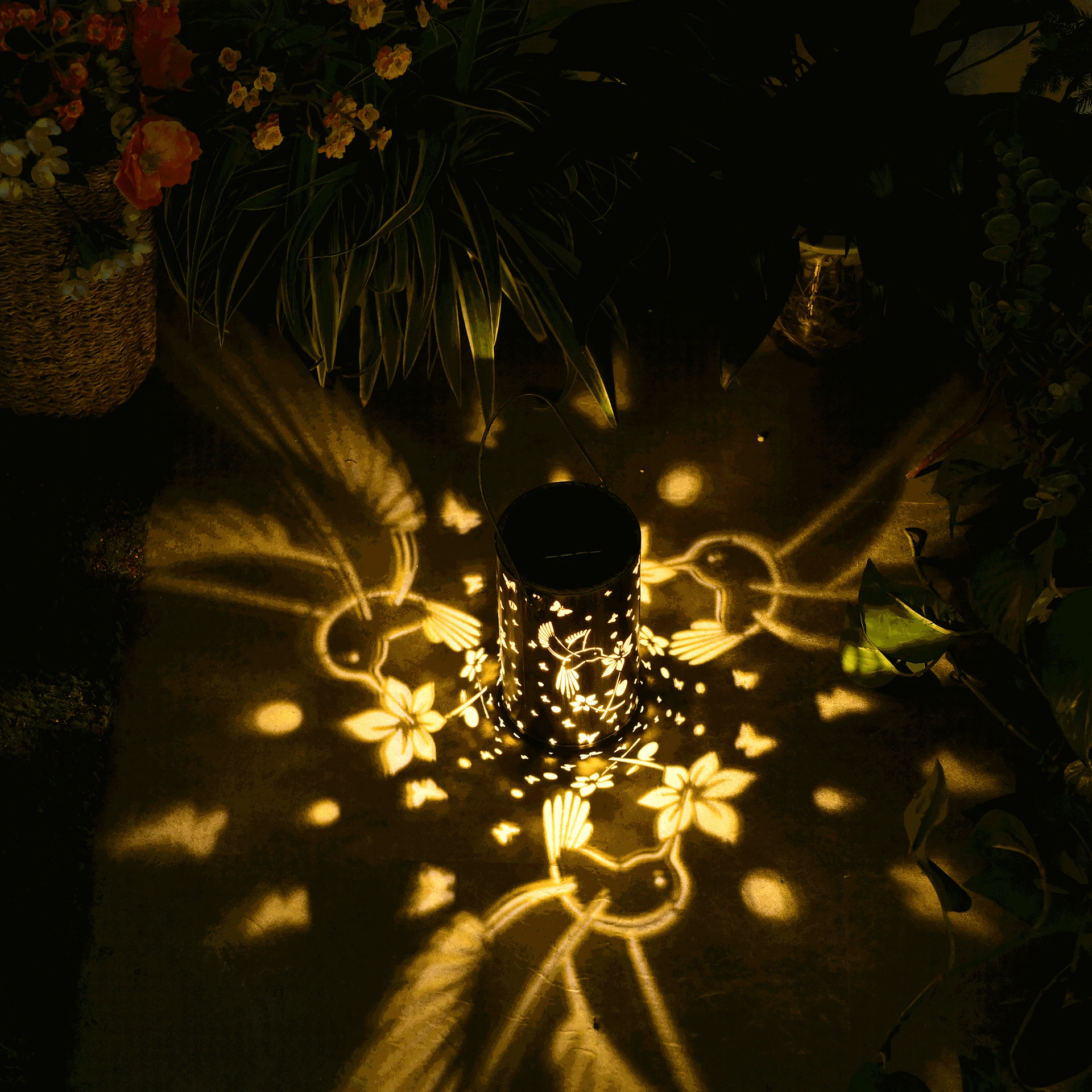 Solar hummingbird projection lamp wrought iron hollow outdoor villa garden courtyard solar lantern can be inserted hanging lamp
Solar hummingbird projection lamp wrought iron hollow outdoor villa garden courtyard solar lantern can be inserted hanging lamp