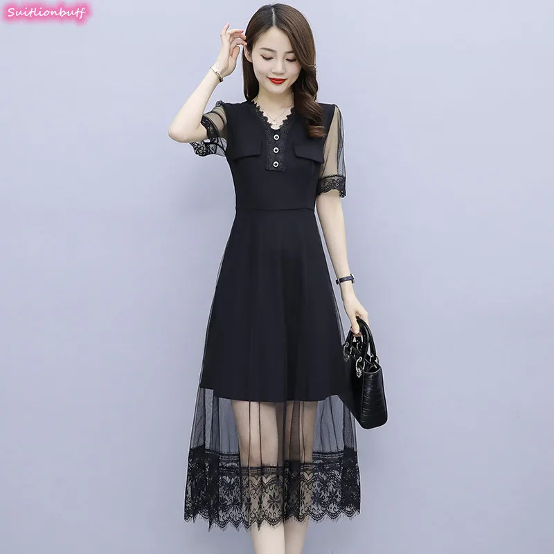 Summer Dots Dresses 2021 Plus Size Women Clothing Short Sleeve Oversized Robe Korean High Waist V-Neck Mesh Stitching Dress 5XL
Summer Dots Dresses 2021 Plus Size Women Clothing Short Sleeve Oversized Robe Korean High Waist V-Neck Mesh Stitching Dress 5XL