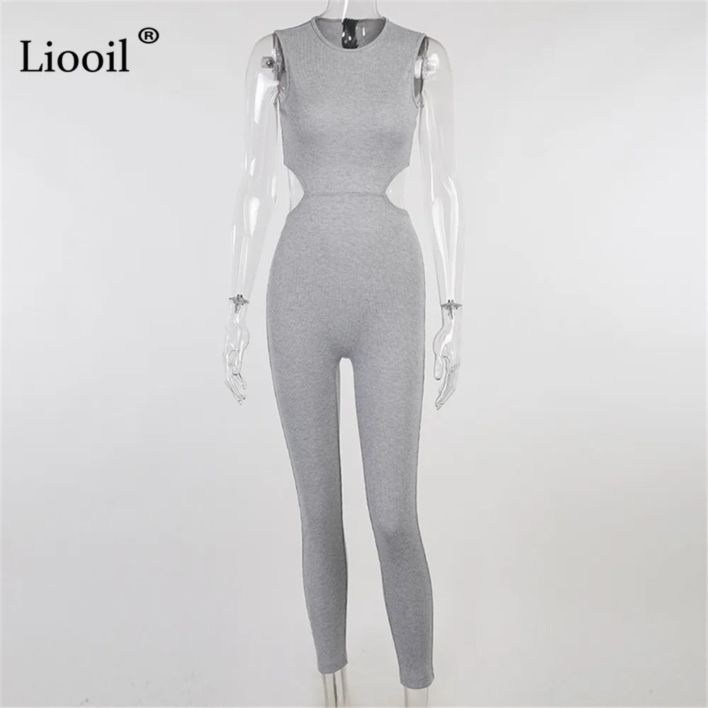 Liooil Sexy Knit Ribbed Jumpsuit Women Sleeveless Zipper Hollow Out Bodycon Rompers Black White Gray Knitwear Bodycon Jumpsuits
Liooil Sexy Knit Ribbed Jumpsuit Women Sleeveless Zipper Hollow Out Bodycon Rompers Black White Gray Knitwear Bodycon Jumpsuits