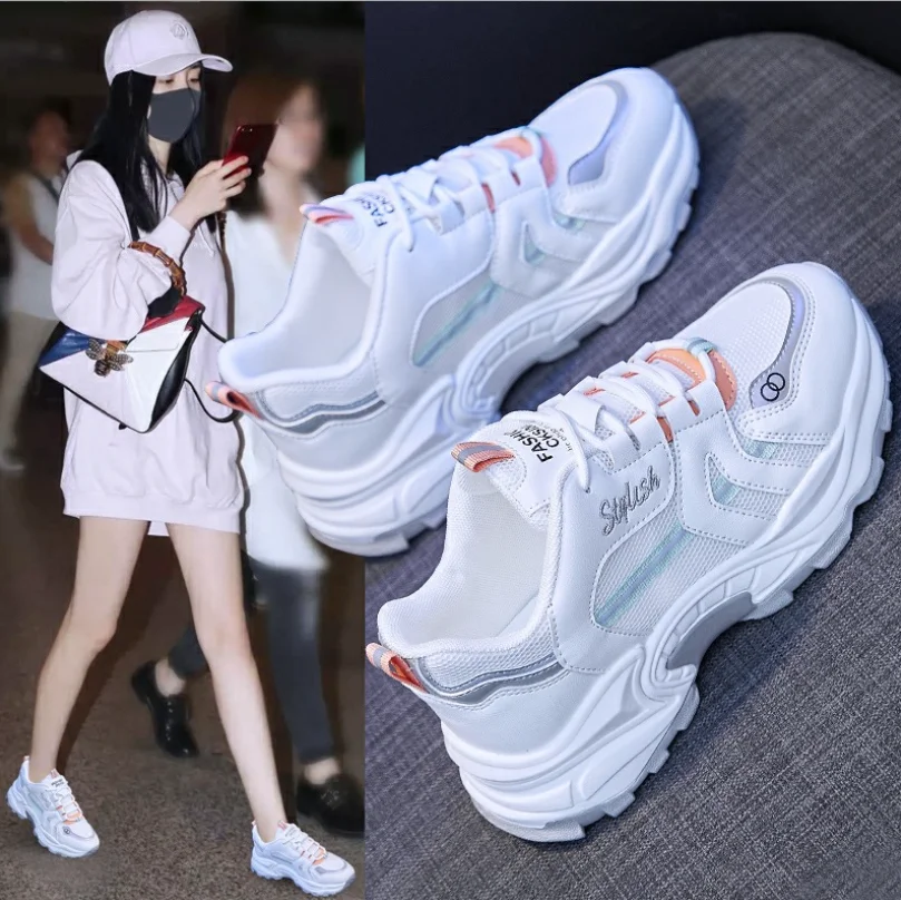 Women's Chunky Sneakers Women Shoes 2021 Fashion Korean White Casual Running Sport Shoe Platform Vulcanized Tennis Basket
Women's Chunky Sneakers Women Shoes 2021 Fashion Korean White Casual Running Sport Shoe Platform Vulcanized Tennis Basket