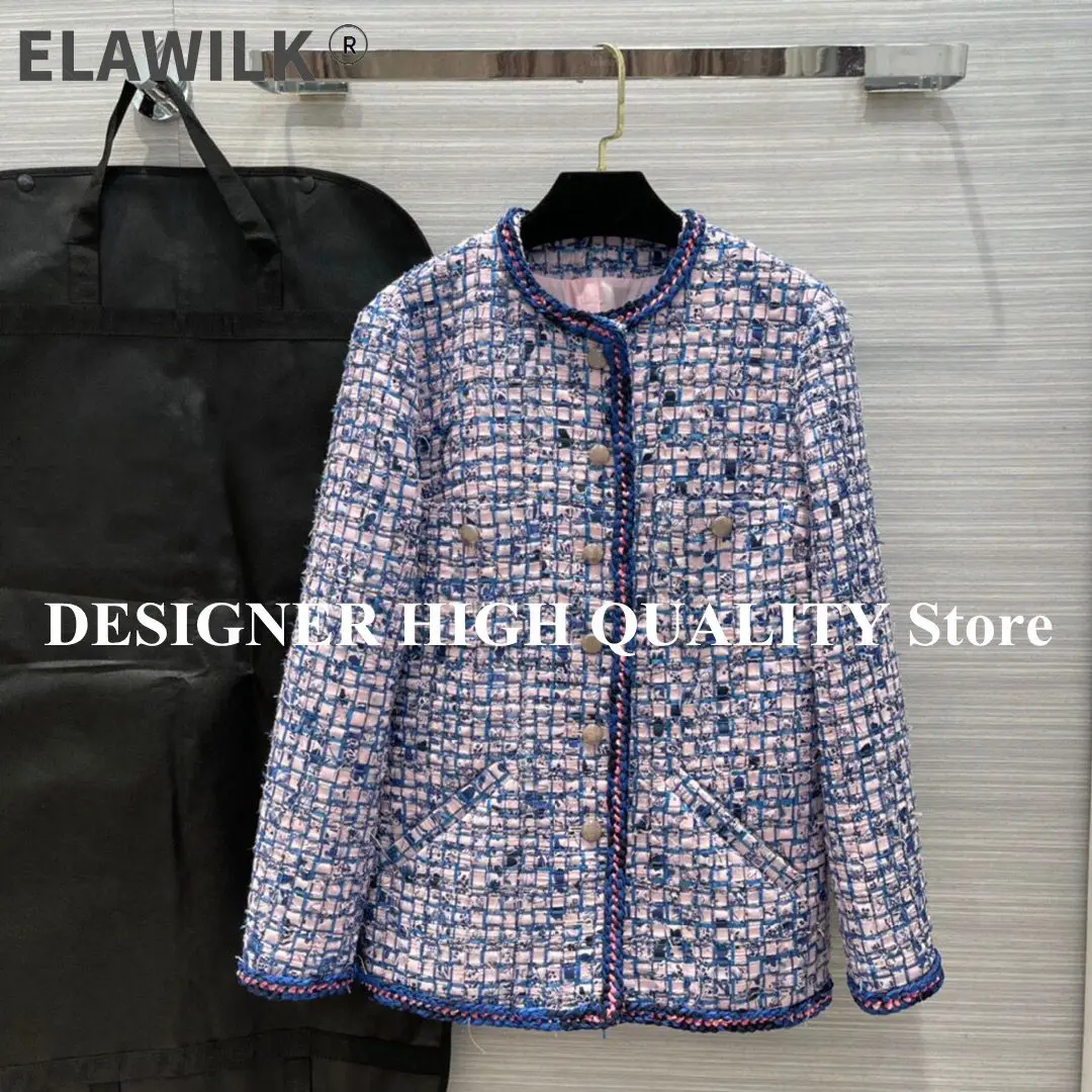 BEST QUALITY Retro Tweed Jacket Women O-neck Blue Floral Print Plaid Weave Single Breasted Chic Sweet Spring Coat Loose Outwear
BEST QUALITY Retro Tweed Jacket Women O-neck Blue Floral Print Plaid Weave Single Breasted Chic Sweet Spring Coat Loose Outwear