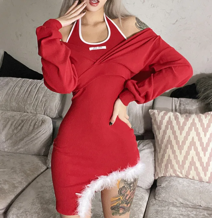 Christmas Bodycon Dress Winter Sexy Off Shoulder Two Pieces Mini Women Clothes Kawaii Long Sleeve Ladies Dresses Vestidos
Christmas Bodycon Dress Winter Sexy Off Shoulder Two Pieces Mini Women Clothes Kawaii Long Sleeve Ladies Dresses Vestidos