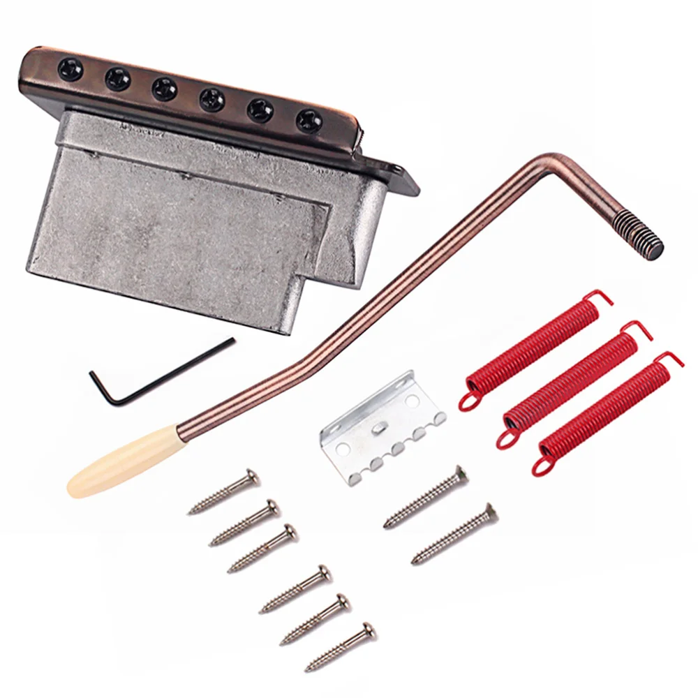 1 Set 6 String Flat Saddle Single Tremolo Bridge System for ST Electric Guitar Parts Replacement (Bronze)
1 Set 6 String Flat Saddle Single Tremolo Bridge System for ST Electric Guitar Parts Replacement (Bronze)