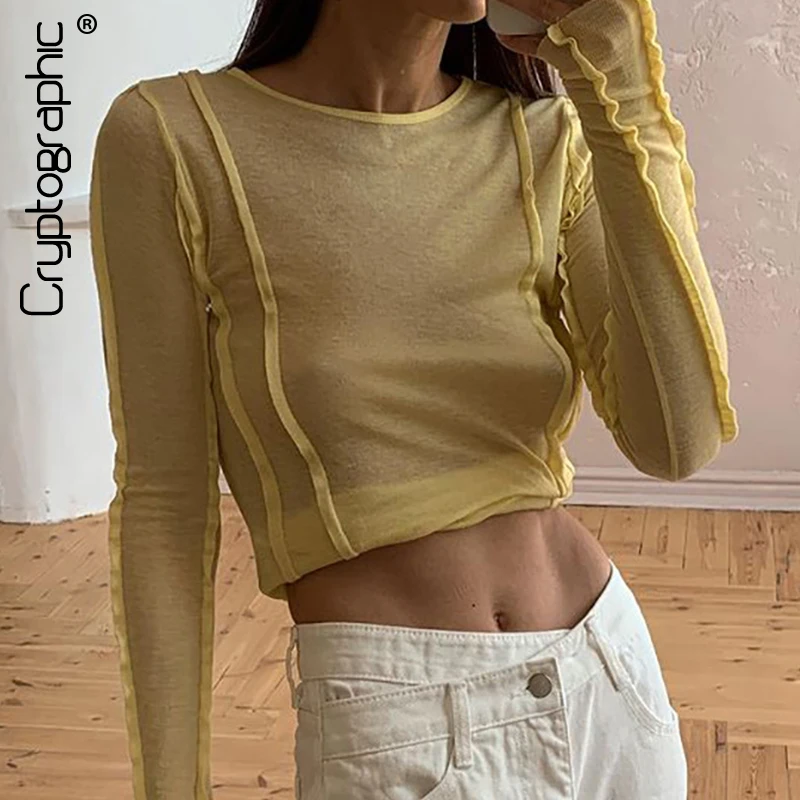 Cryptographic Spring Autumn Edible Tree Fungus Sexy See Through Women's Tops Long Sleeve Elegant Slim Top Tees Basic Clothes
Cryptographic Spring Autumn Edible Tree Fungus Sexy See Through Women's Tops Long Sleeve Elegant Slim Top Tees Basic Clothes