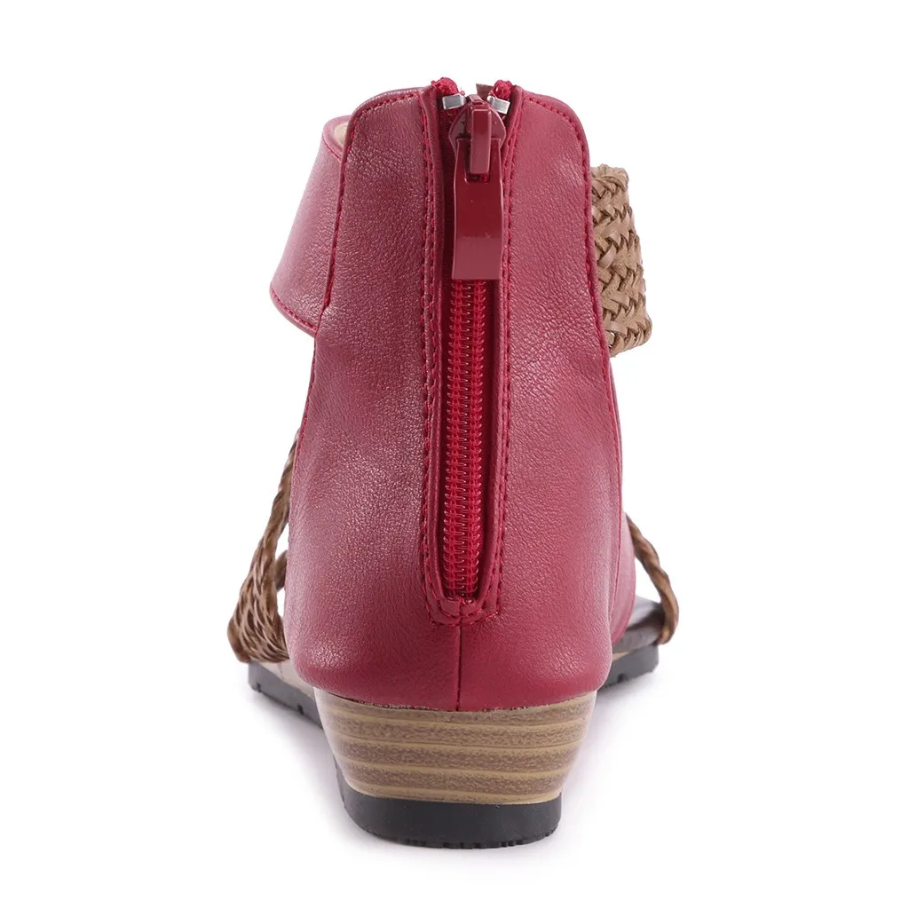 Women Sandals Weave Wedge Low Heel Shoes Zipper Sandals Casual Beach Sandals Roman Retro Shoes 2020 New
Women Sandals Weave Wedge Low Heel Shoes Zipper Sandals Casual Beach Sandals Roman Retro Shoes 2020 New
