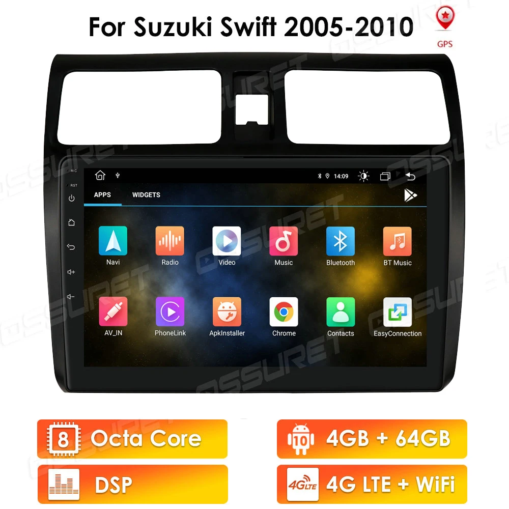 8"10" 2G+32G 4G LTE Android 10 For Suzuki Swif 2005 2006 2007 2008 2009 2010 Stereo GPS Navigation Multimedia Player FM WIFI
8"10" 2G+32G 4G LTE Android 10 For Suzuki Swif 2005 2006 2007 2008 2009 2010 Stereo GPS Navigation Multimedia Player FM WIFI