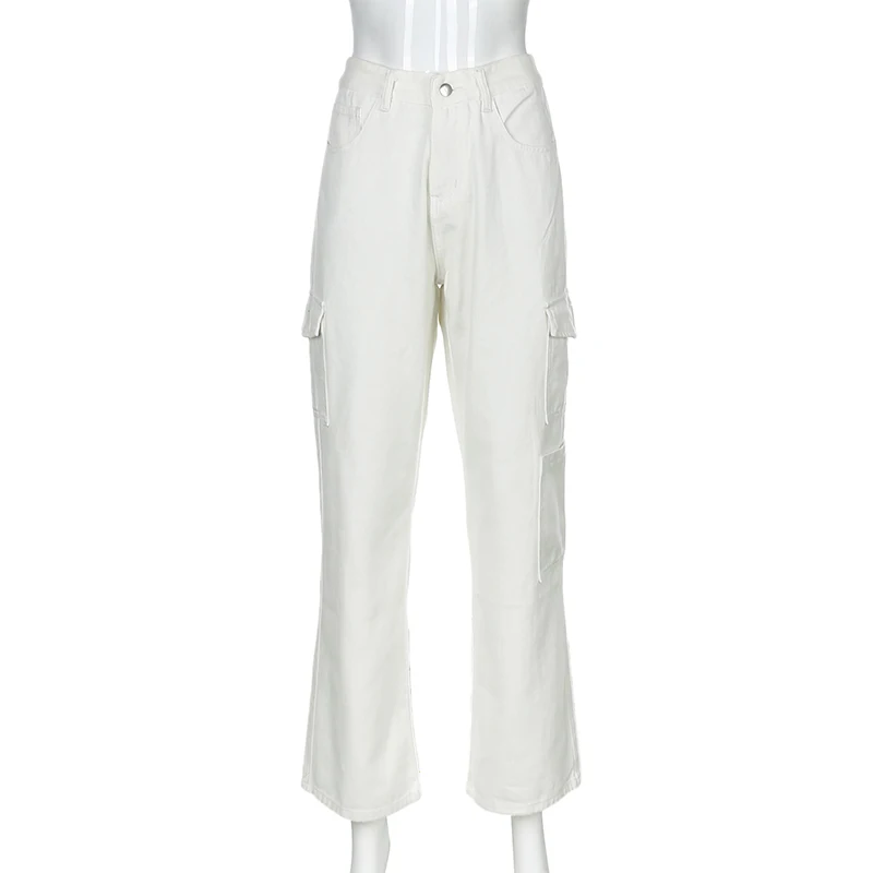 Fashion Pocket White Women's Jeans Streetwear High Waist Jeans Vintage Straight Harajuku 2020 Denim Pants Cargo Pants
Fashion Pocket White Women's Jeans Streetwear High Waist Jeans Vintage Straight Harajuku 2020 Denim Pants Cargo Pants