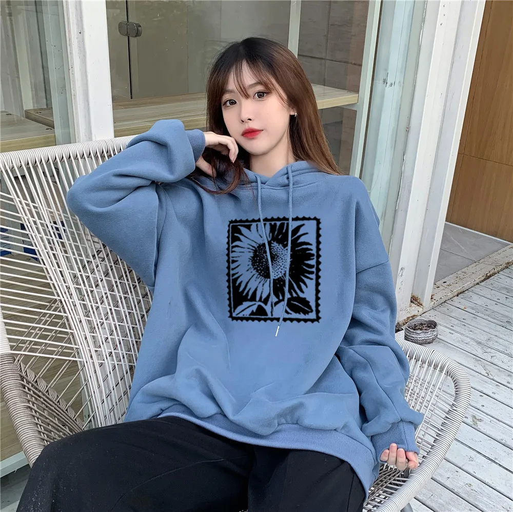 XZ2086 new autumn and winter plus velvet thick hooded sunflower Sweatshirts women
XZ2086 new autumn and winter plus velvet thick hooded sunflower Sweatshirts women