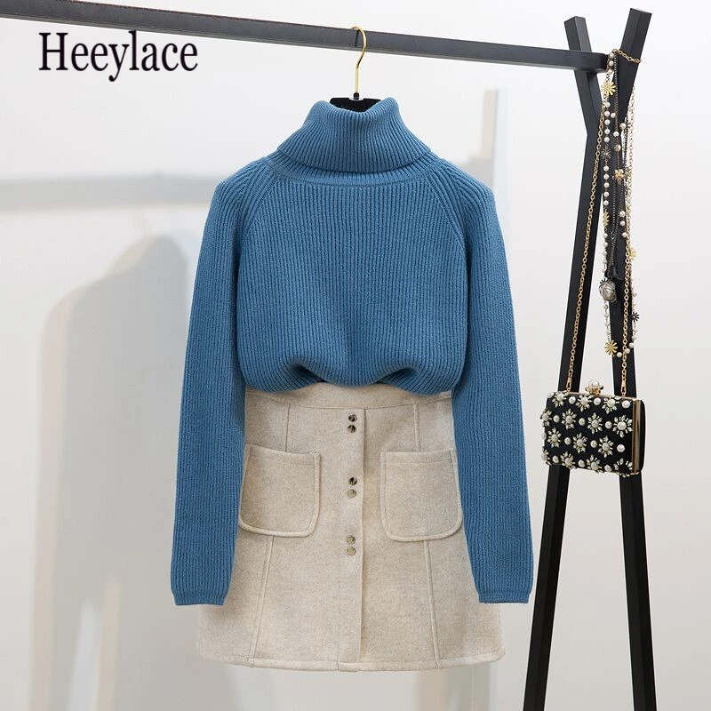 Turtleneck Sweater 2 Pieces Women Clothing Set 2020 Winter Thick Warm Sweater Blue Pullover + Pocket Button Woolen Skirt Suit
Turtleneck Sweater 2 Pieces Women Clothing Set 2020 Winter Thick Warm Sweater Blue Pullover + Pocket Button Woolen Skirt Suit