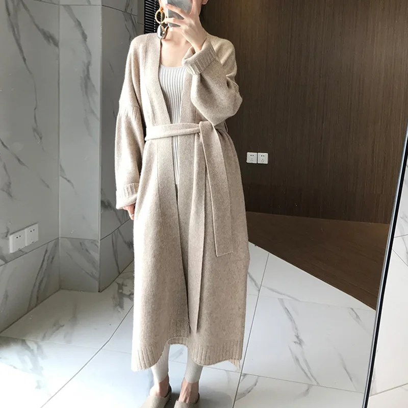 Women's Wool Knit Cardigan Sweater V-neck Lace-up Elegant Fashion Sweater Loose Split Gray Coat Women Solid Color Sweaters
Women's Wool Knit Cardigan Sweater V-neck Lace-up Elegant Fashion Sweater Loose Split Gray Coat Women Solid Color Sweaters