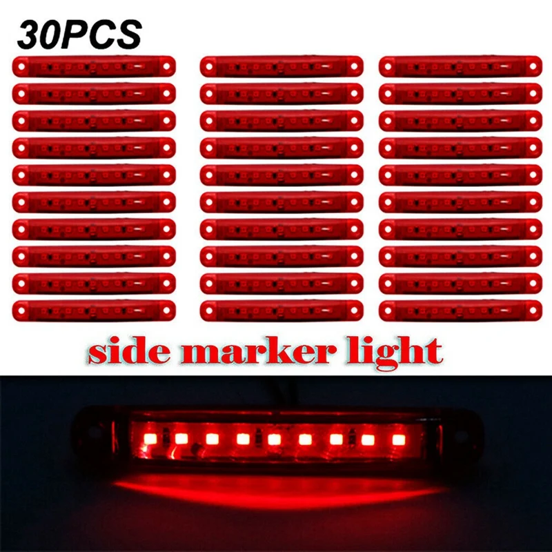 30Pcs Durable Red 9-LED Truck Trailer Lorry Sealed Side Marker Clearance Light Low Led Trailer Light Rear Side Lamp 
30Pcs Durable Red 9-LED Truck Trailer Lorry Sealed Side Marker Clearance Light Low Led Trailer Light Rear Side Lamp