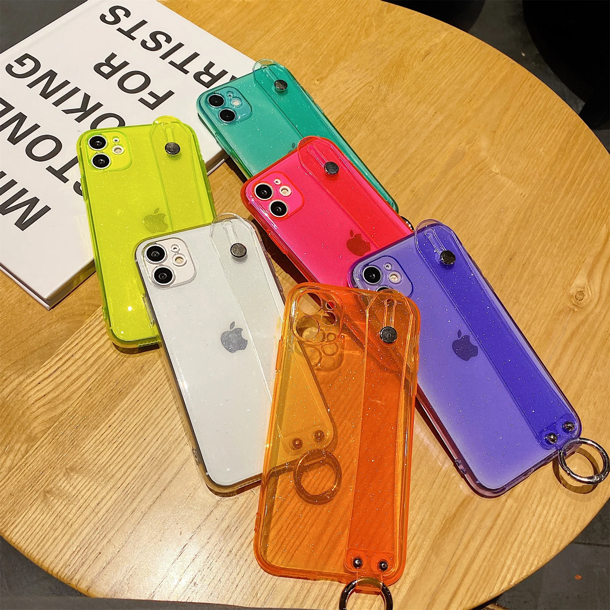 Wrist Strap Transparent Glitter Holder Phone Case for IPhone 11 Pro X XR XS MAX 6 6s 7 8 Plus SE2020 Soft Silicone Cover 
Wrist Strap Transparent Glitter Holder Phone Case for IPhone 11 Pro X XR XS MAX 6 6s 7 8 Plus SE2020 Soft Silicone Cover