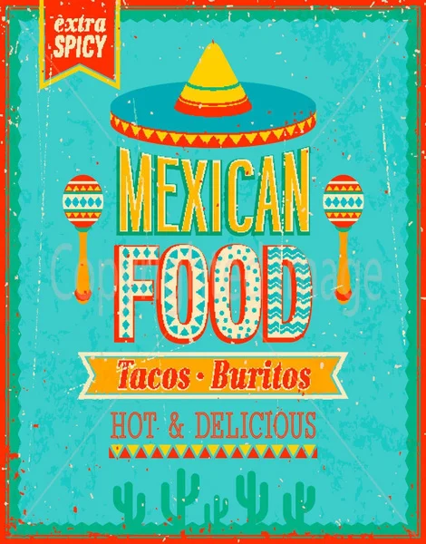 Мексиканская еда большой металлический жестяной знак плакат настенный