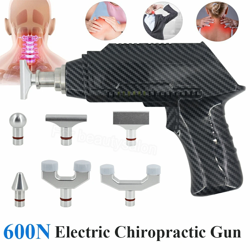 

Chiropractic Adjusting Tools 600N Adjustable Electric Correction Gun 6 Heads Intensity Therapy Machine Spine Massager Body Relax