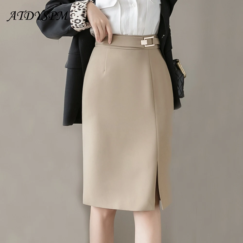 2022 Spring Women Skirts Knee Length Split High Waist Wrap Skirt Office Lady Elegant Black Apricot Bodycon A-Line Skirts Femme
2022 Spring Women Skirts Knee Length Split High Waist Wrap Skirt Office Lady Elegant Black Apricot Bodycon A-Line Skirts Femme