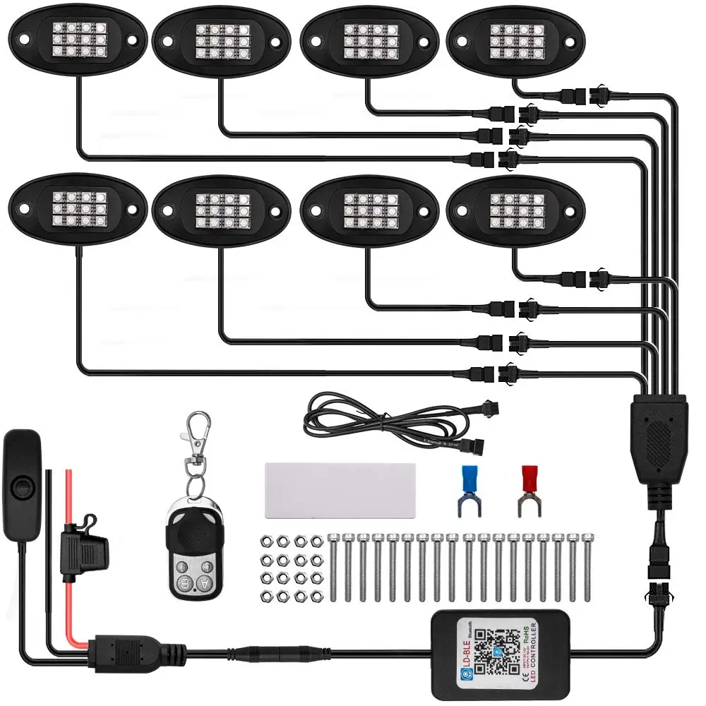 Flexible Universal APP Control LED Rock Light Underbody Light Auto Parts Jeep Car Lamp Decoration Bluetooth Light Strip
Flexible Universal APP Control LED Rock Light Underbody Light Auto Parts Jeep Car Lamp Decoration Bluetooth Light Strip