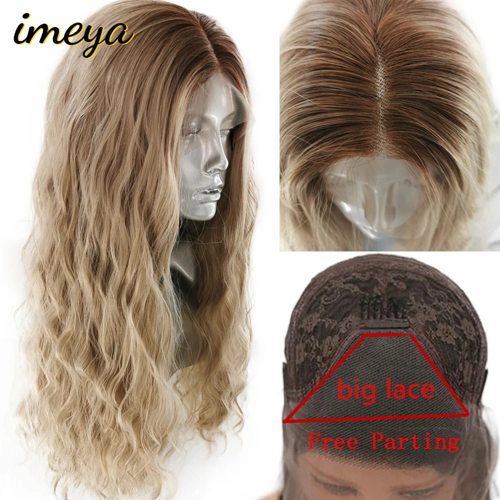 Парик Imeya Ombre Muli Color 150% плотность тела волна 13X3 термостойкие волосы коричневые