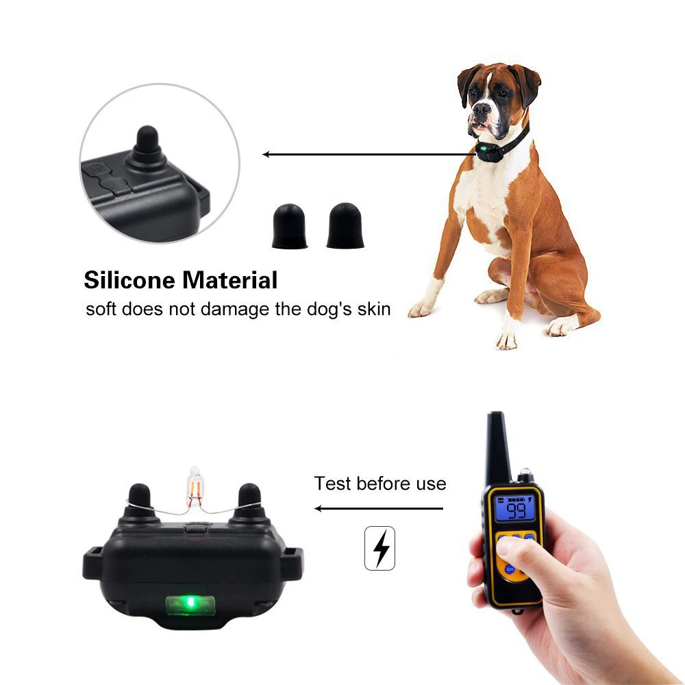 Electric Dog Training Collar 800m Pet Remote Control Waterproof Rechargeable with LCD Display for All Size Dog Bark-stop Collars
Electric Dog Training Collar 800m Pet Remote Control Waterproof Rechargeable with LCD Display for All Size Dog Bark-stop Collars