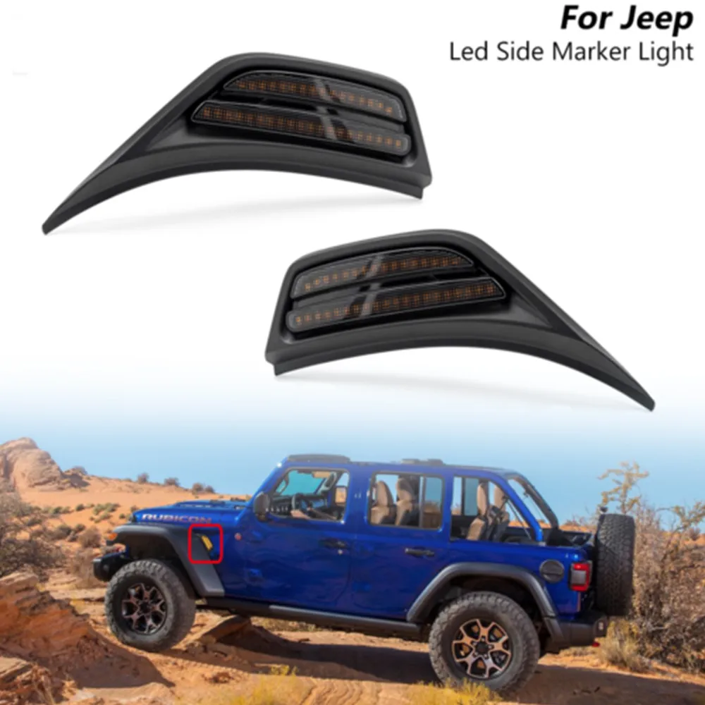 Modified Fender Smoked LED Side Sign Turn Signal Light For 2018 Jeep Wrangler JL Fender Side Sign Turn Signal Light
Modified Fender Smoked LED Side Sign Turn Signal Light For 2018 Jeep Wrangler JL Fender Side Sign Turn Signal Light