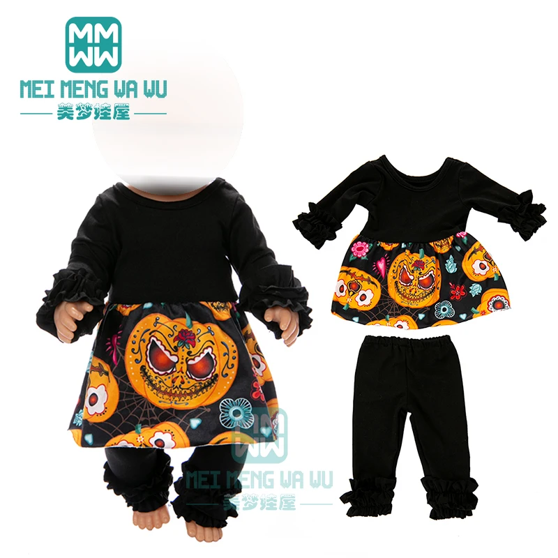 Clothes for doll fit 43cm baby new born doll Halloween set of pumpkin lights, lollipop Wizard hat
Clothes for doll fit 43cm baby new born doll Halloween set of pumpkin lights, lollipop Wizard hat