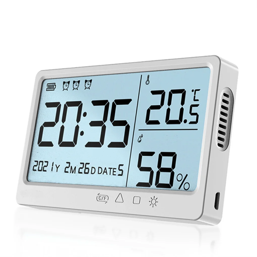 New LCD Large Screen Electronic Temperature Humidity Meter High Precisions Electronic Temperature Hygrometer Alarm Clock MY-13
New LCD Large Screen Electronic Temperature Humidity Meter High Precisions Electronic Temperature Hygrometer Alarm Clock MY-13