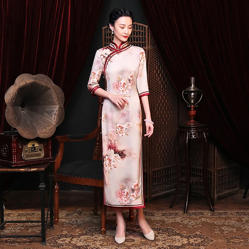 FZSLCYIYI с цветочным принтом Для женщин Qipao высокое Чонсам с высоким разрезом элегантный тонкий китайский Винтаж длинное торжественное платье ...
FZSLCYIYI с цветочным принтом Для женщин Qipao высокое Чонсам с высоким разрезом элегантный тонкий китайский Винтаж длинное торжественное платье ...